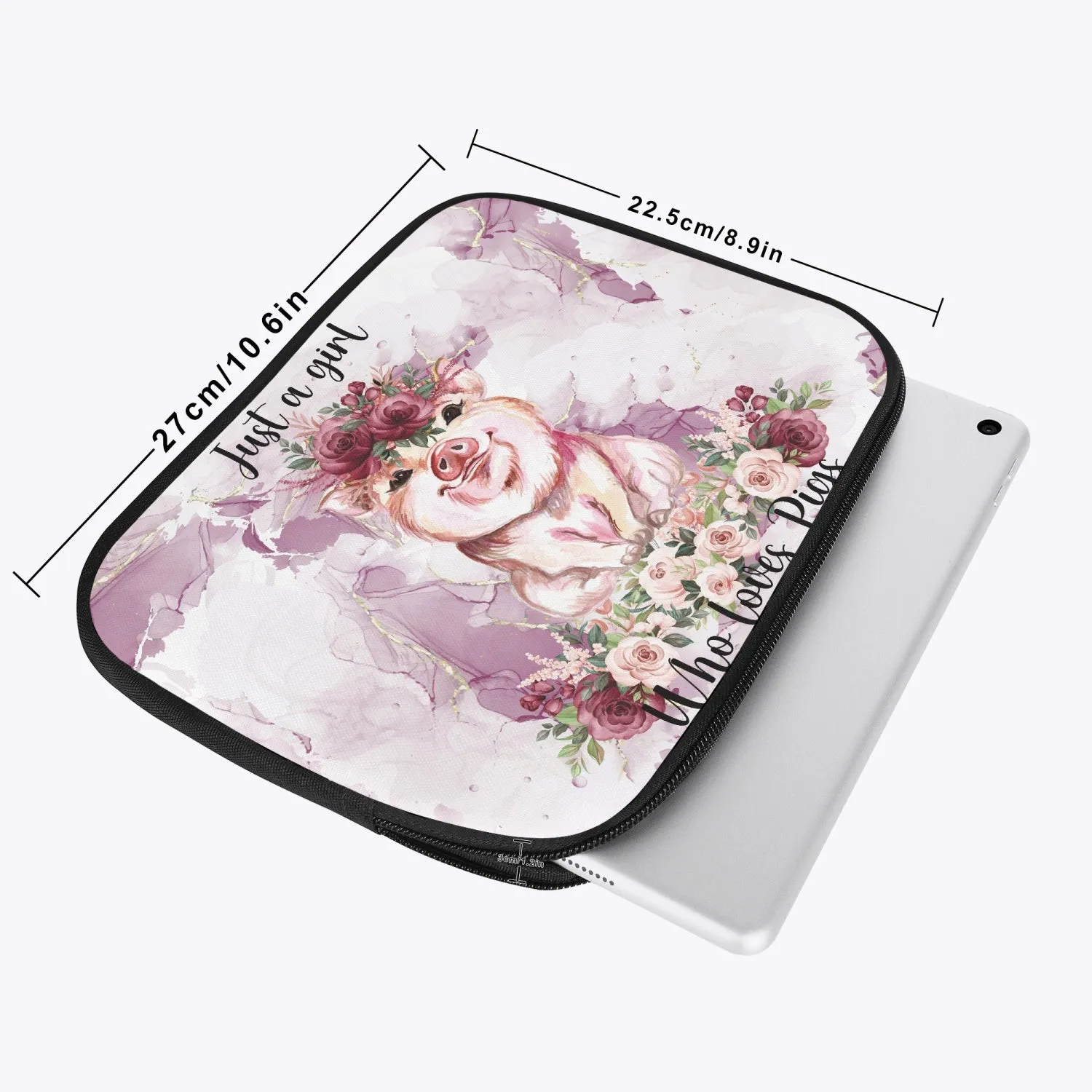 Tablet Sleeve - Just a Girl who Loves Pigs, awd-1352