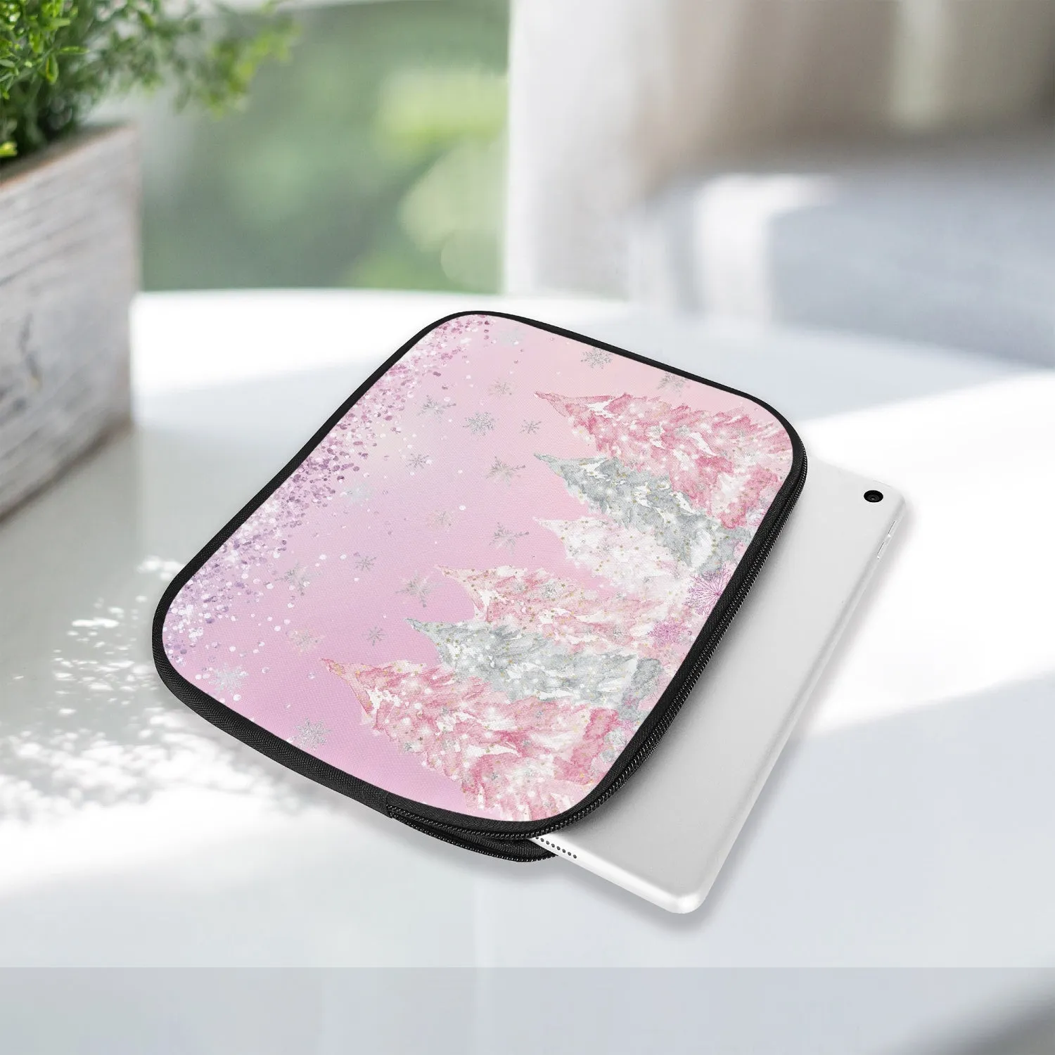 Tablet Sleeve - Pink Christmas - Trees, awd-601