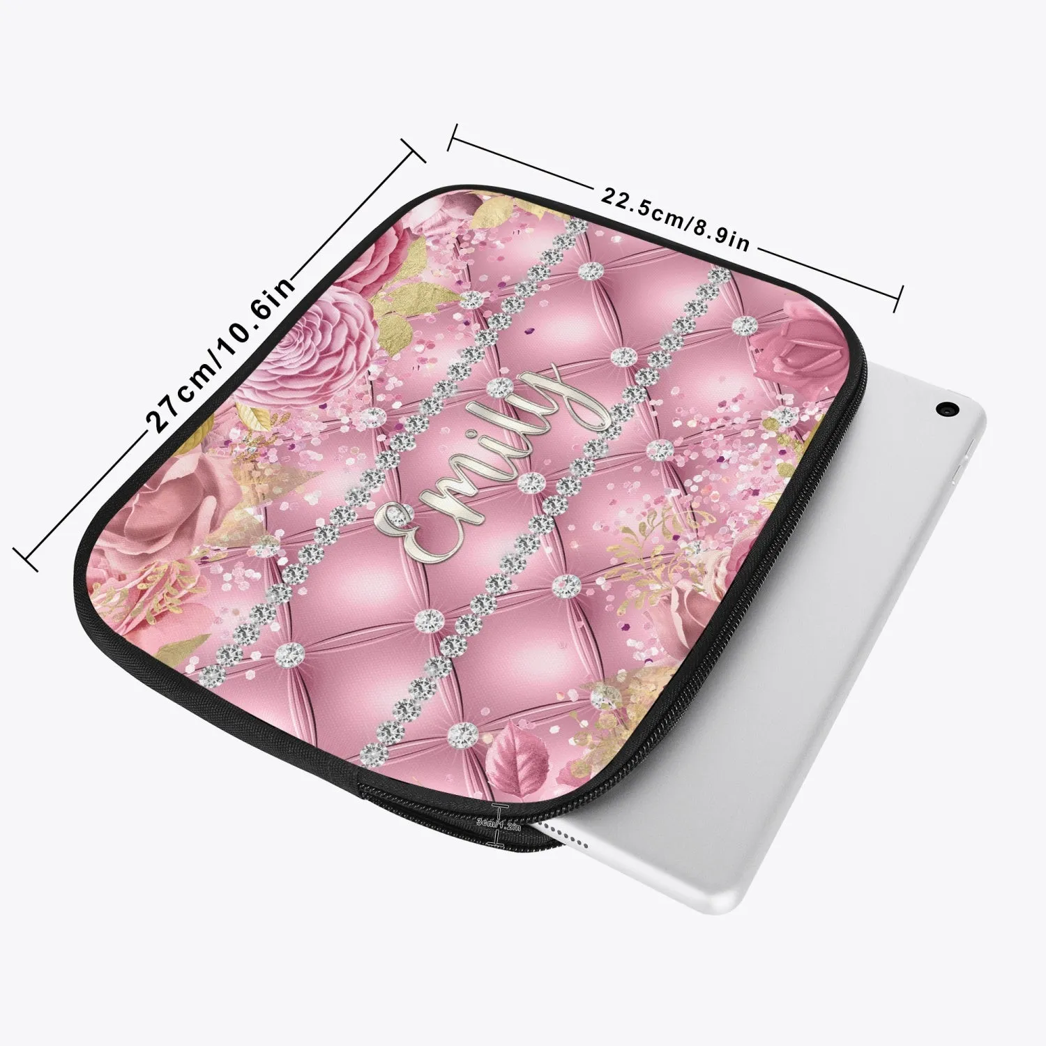 Tablet Sleeve - Pink Floral - Personalised