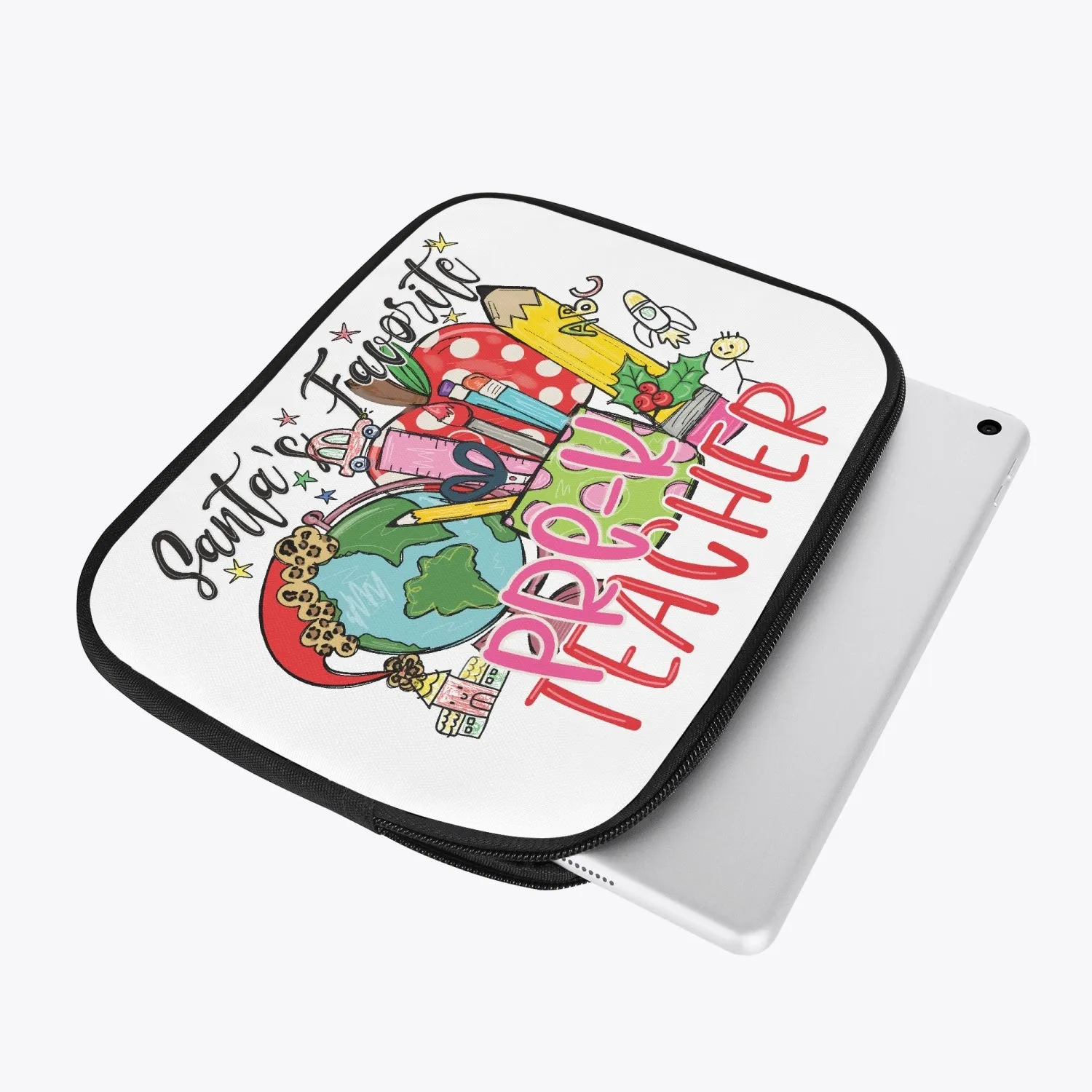 Tablet Sleeve - Santa's Favorite Pre-K Teacher, awd-548