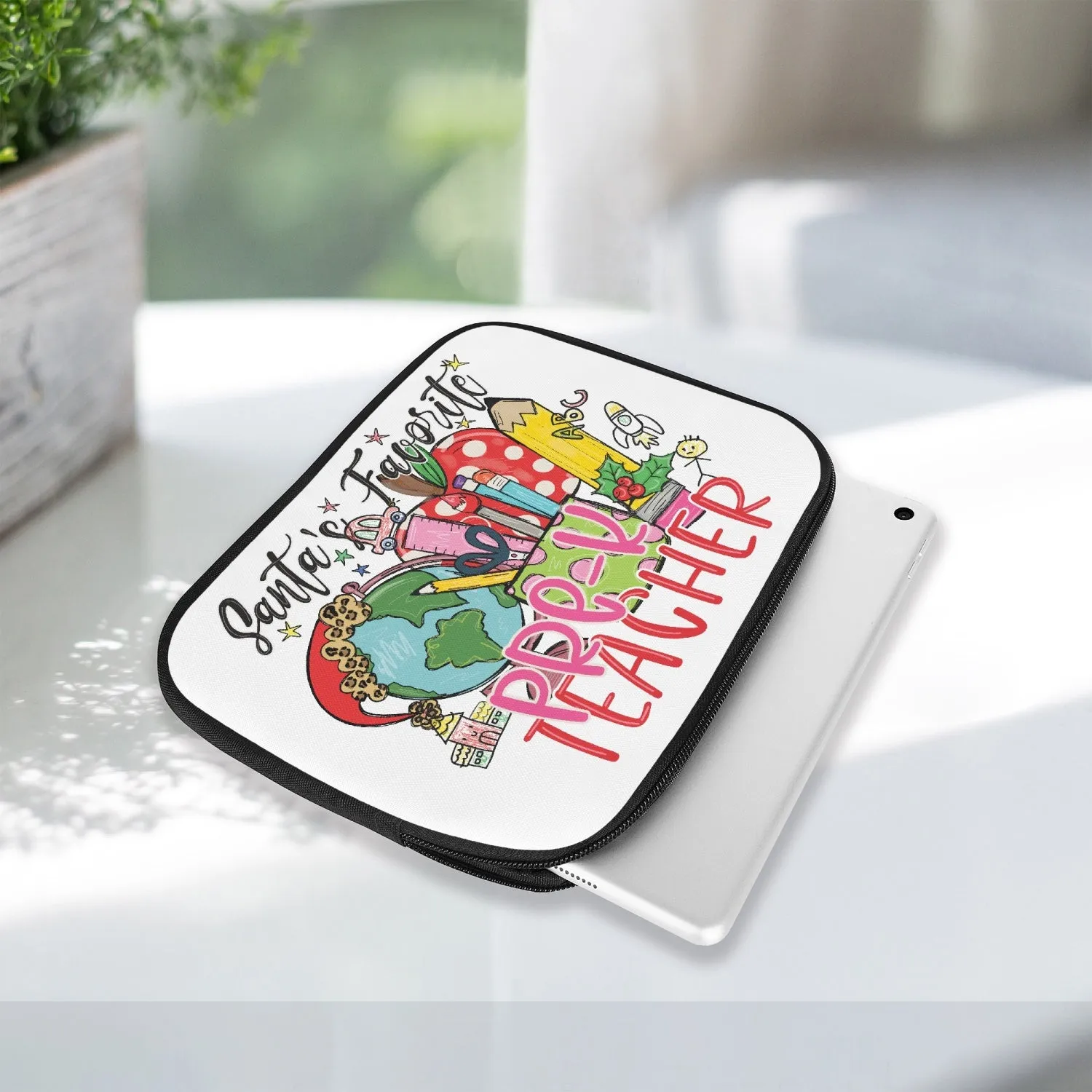 Tablet Sleeve - Santa's Favorite Pre-K Teacher, awd-548