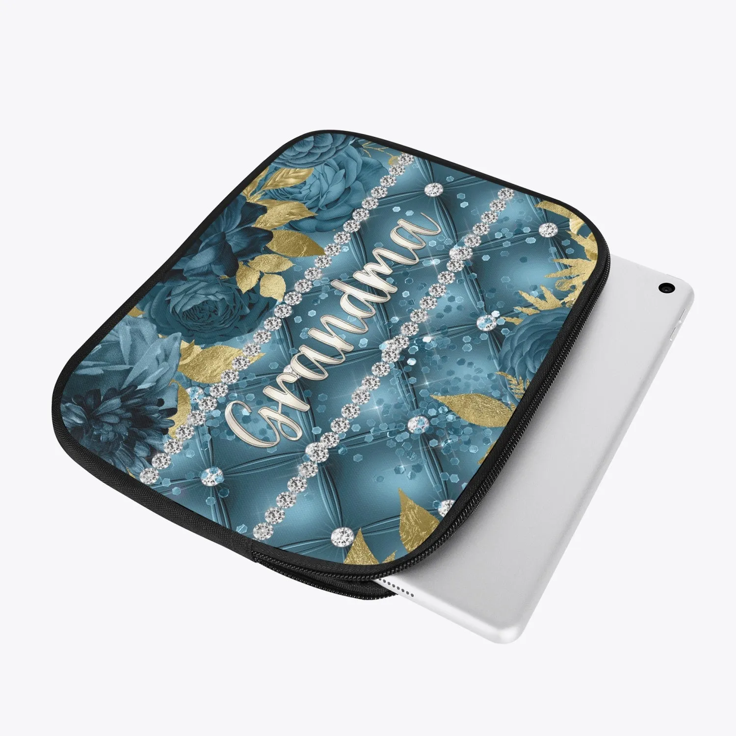 Tablet Sleeve - Teal Floral - Grandma