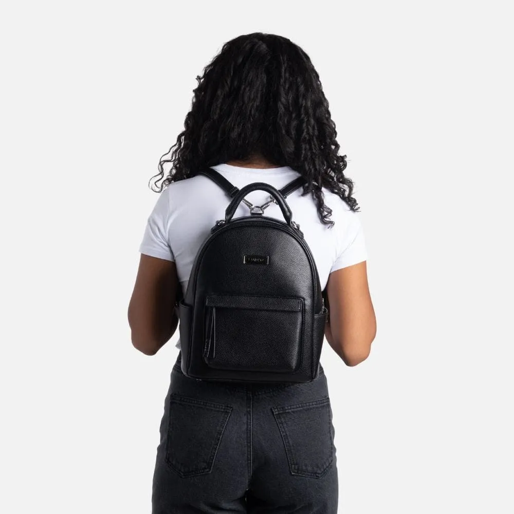 The Maude - 3-in-1 backpack in black vegan leather