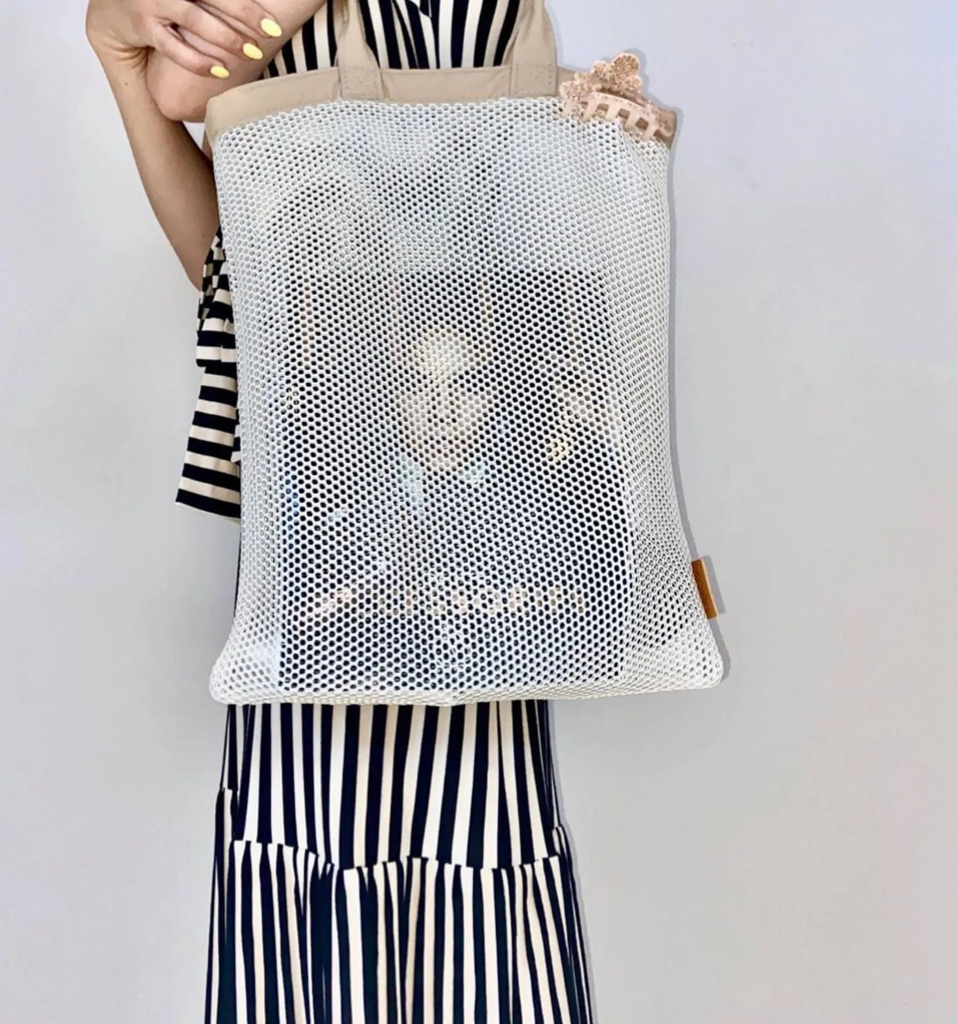 Toby mesh tote bag med lange hanke