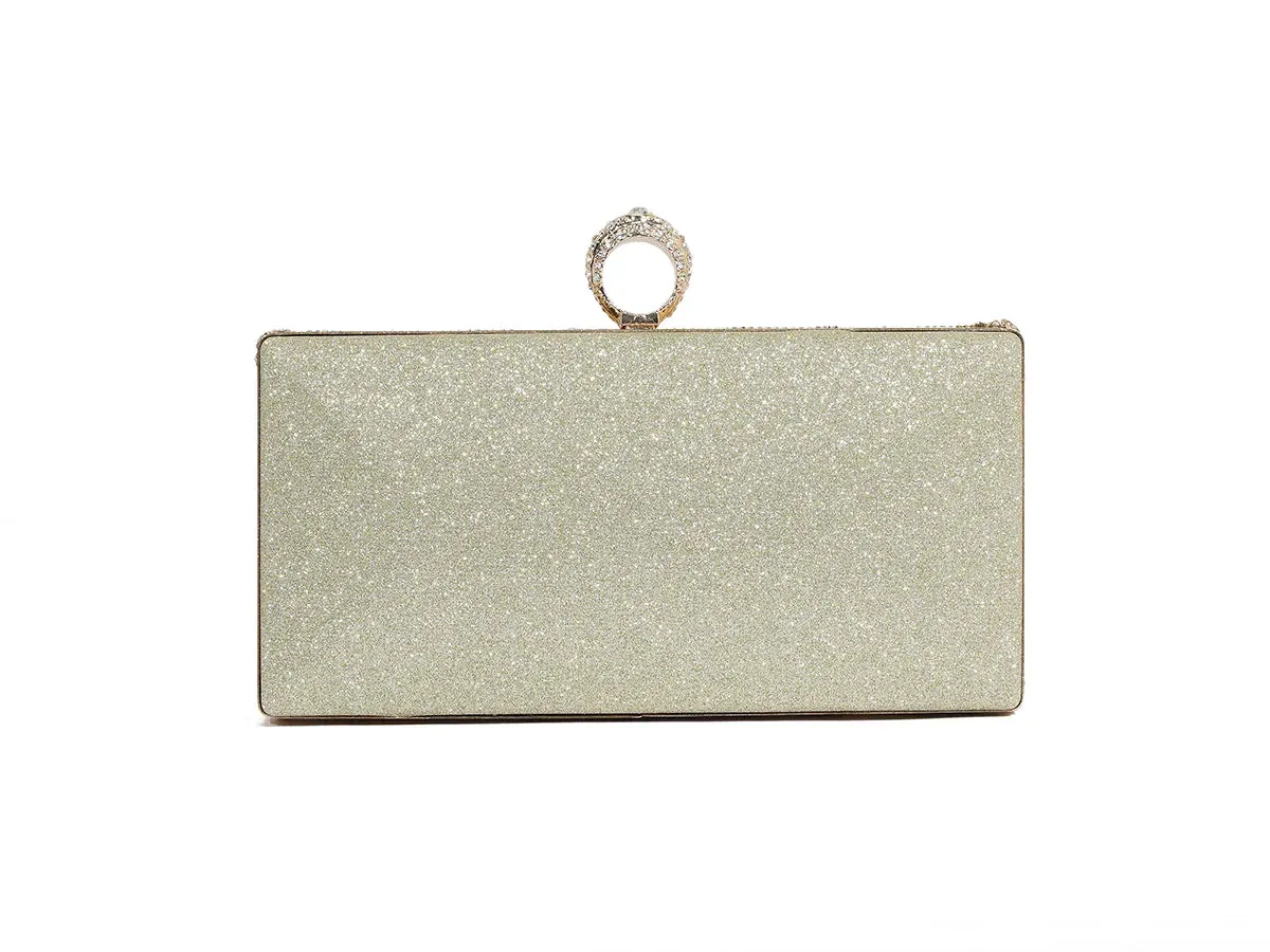 TOVA SMALL CLUTCH DIAMANTE BAG IN GOLD