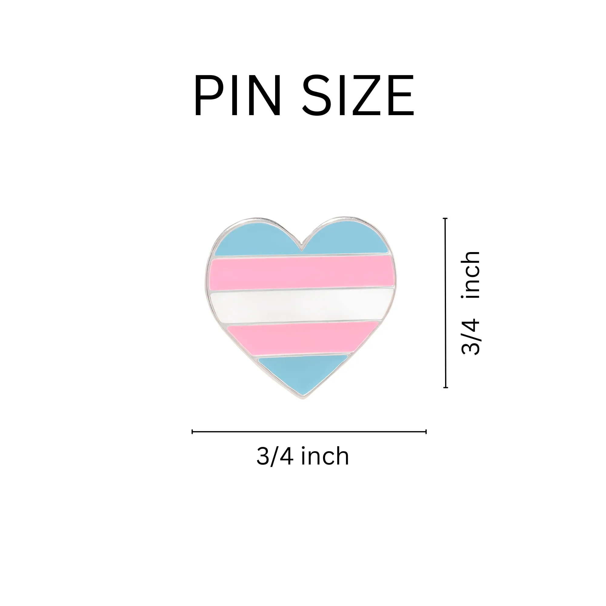 Transgender Flag Heart Shaped Pins