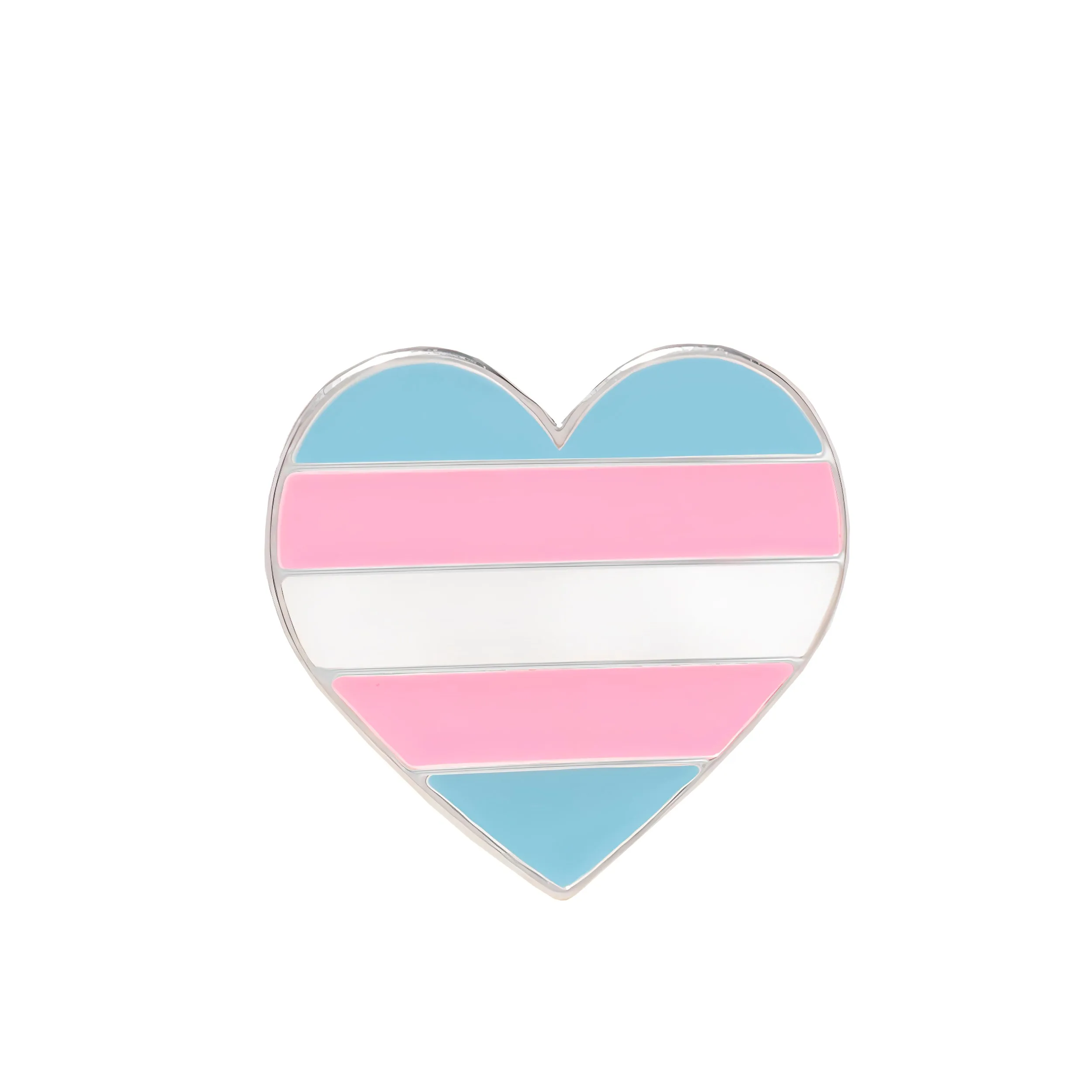 Transgender Flag Heart Shaped Pins