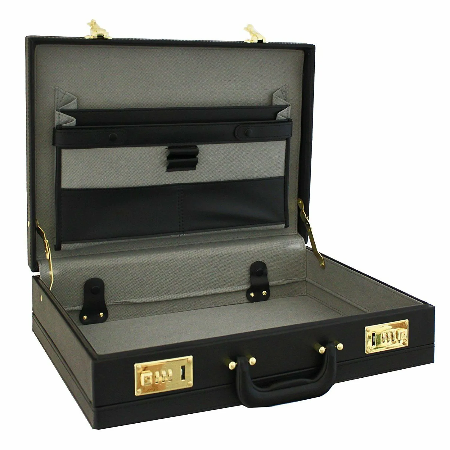 Transworld Briefcase Travel Portfolio Attache Case Lock 9102 Black