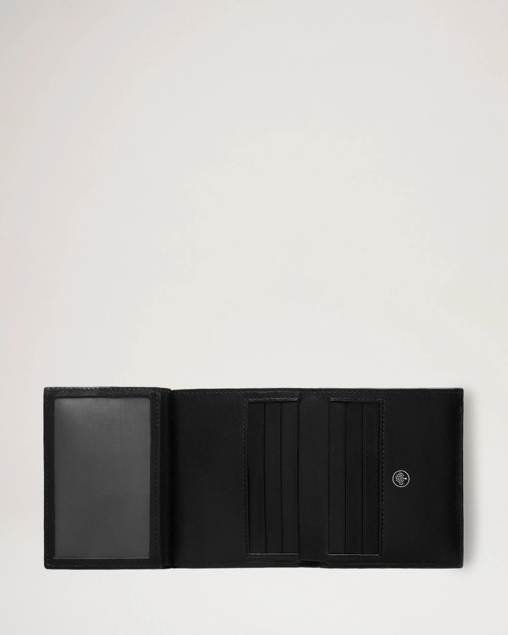 Trifold Wallet Black Small Classic Grain