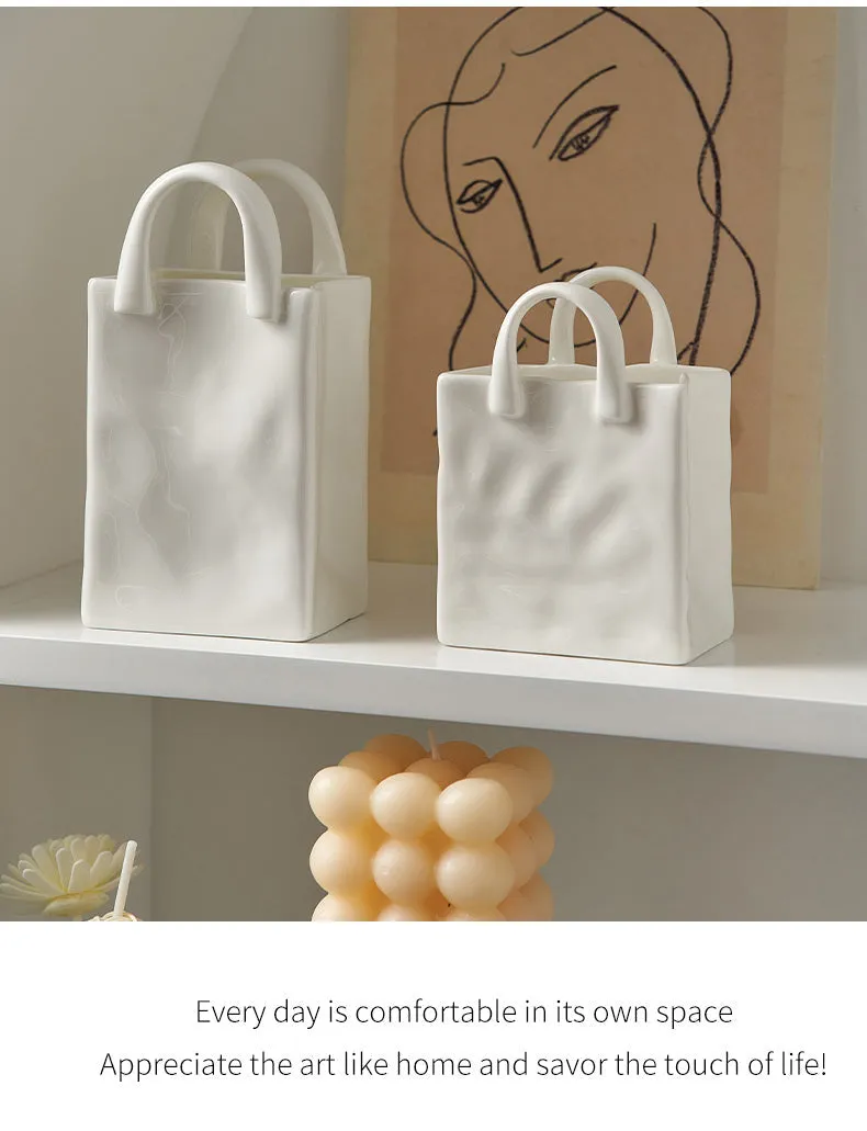 Uniwim Nordic Porcelain Bag Shaped Vase