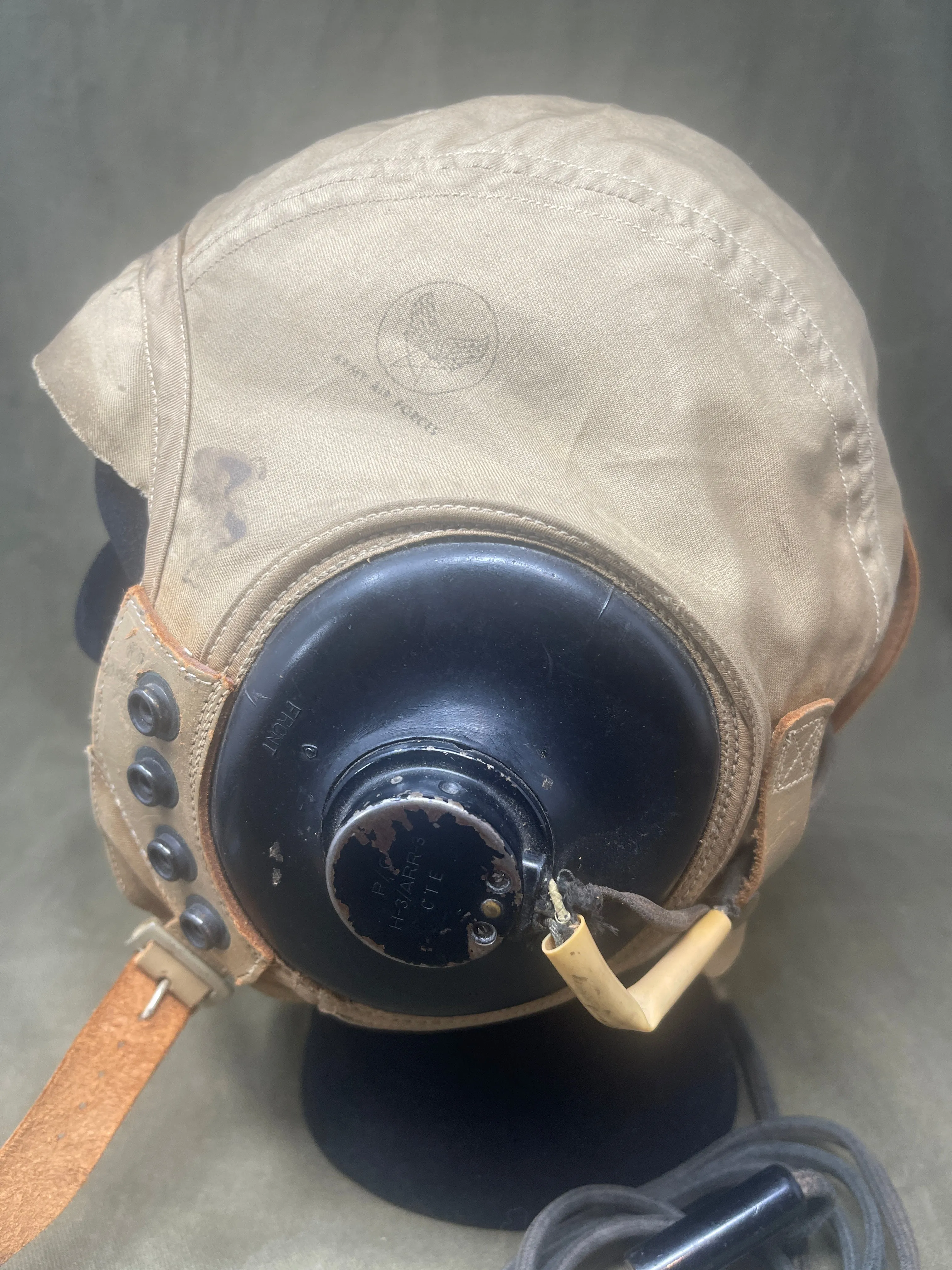 USAAF WW2 AN-H-15 Cloth Flying Helmet With Peak