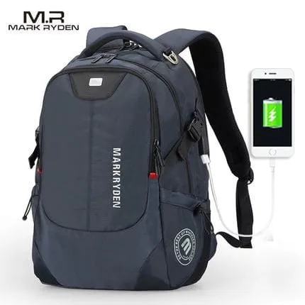 USB Charging Men 15inch Laptop Backpacks