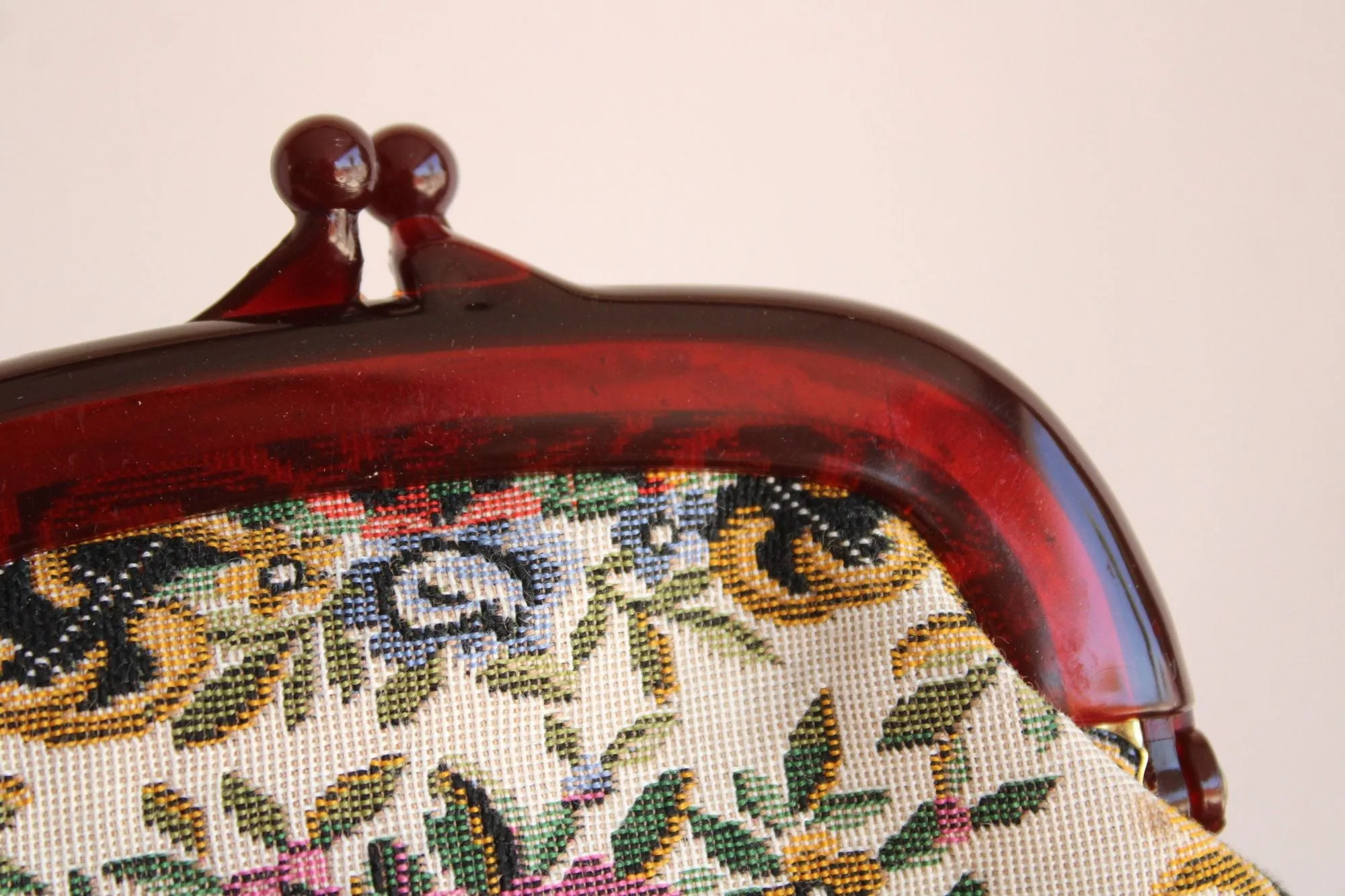 Vintage 1960s Tapestry Clutch Purse by Rimco