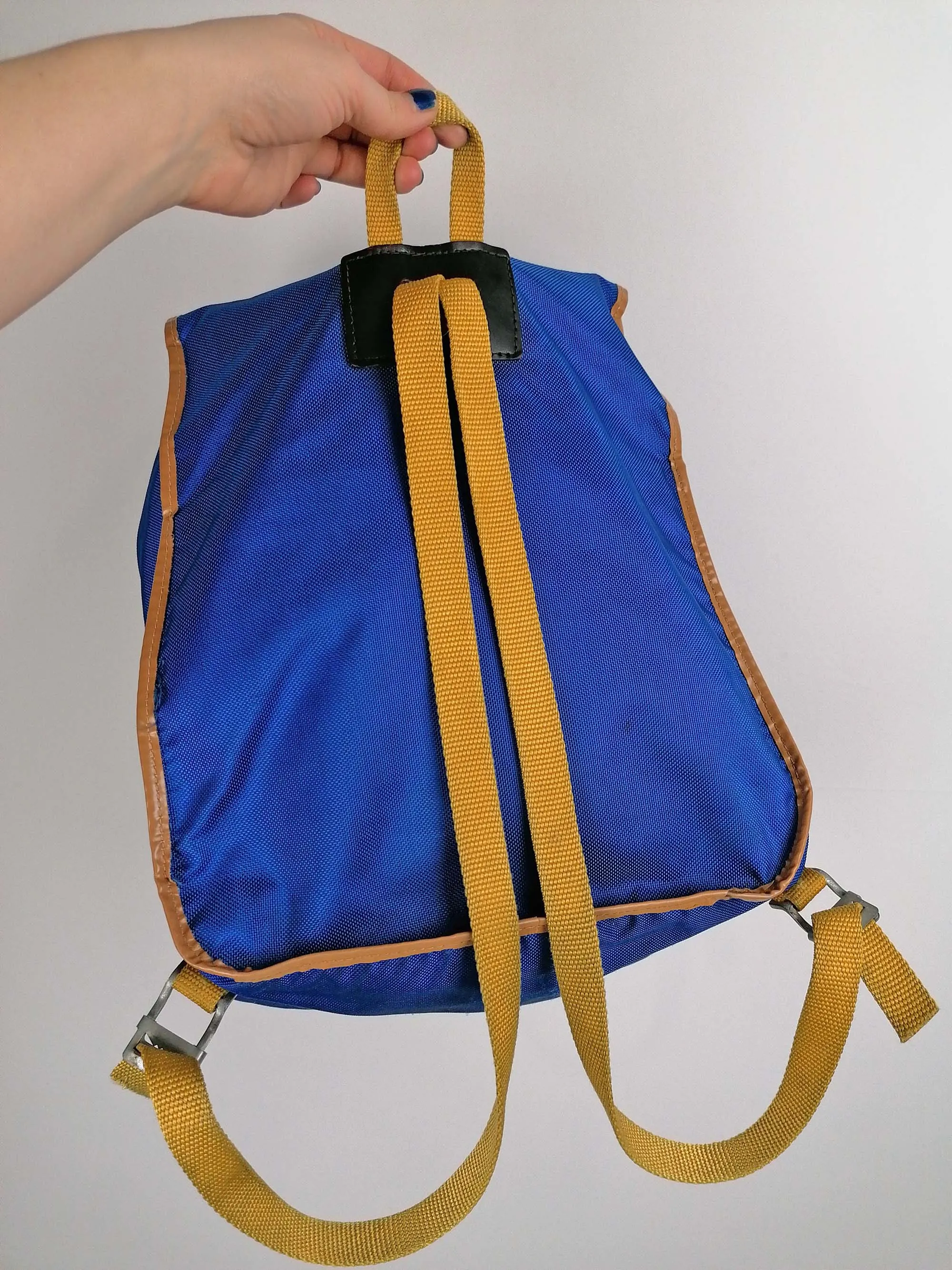 Vintage 70's Blue Nylon Small Backpack Rucksack