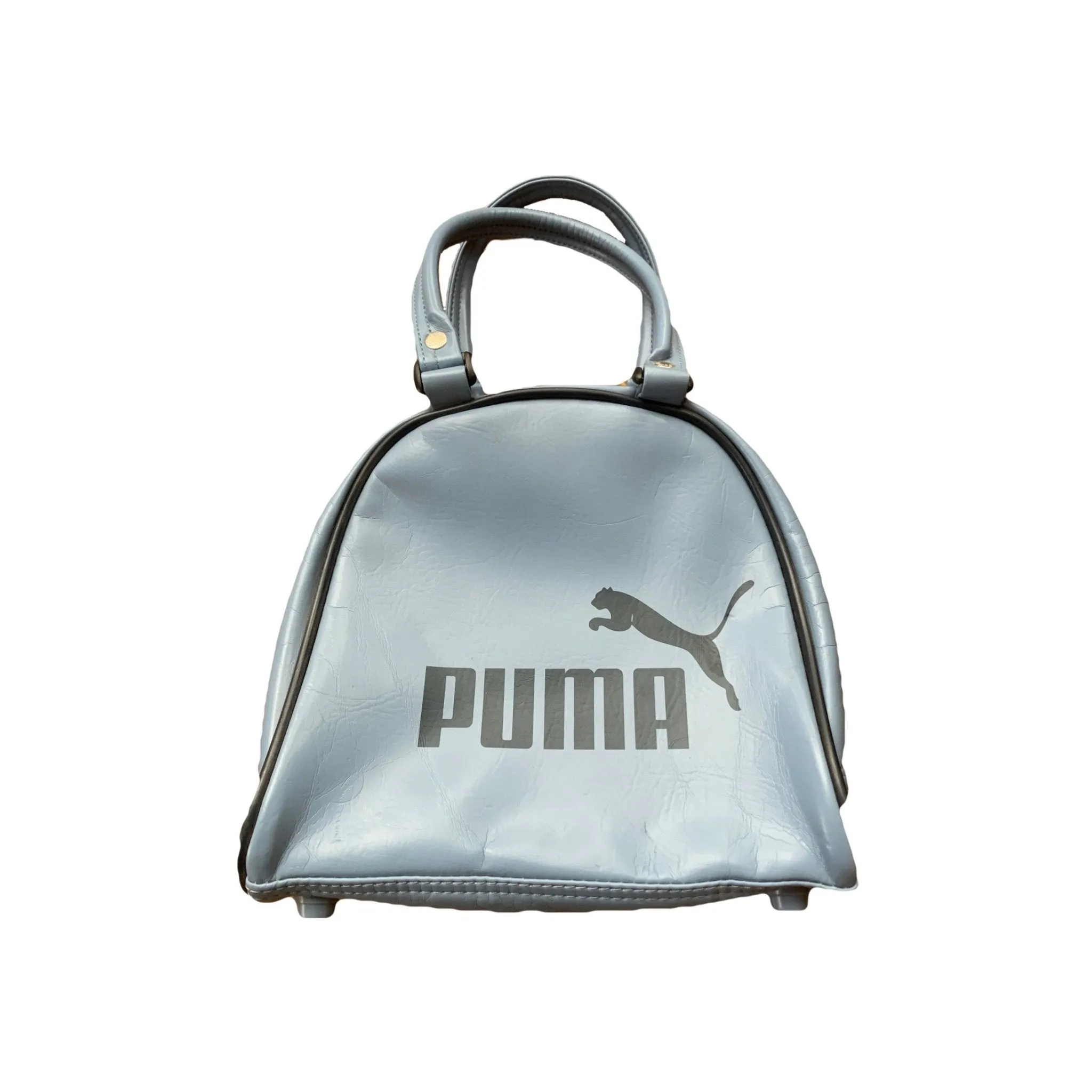 Vintage Blue Handbag from Puma. Mini Bowling or Gym Bag Style. Preppy Purse perfect for Fall.