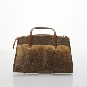 Vintage Leather Snake Skin Brown Tonal Handbag