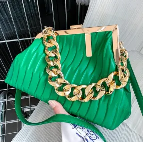 Vintage Pleated Evening Party Clamp Clutch 2022