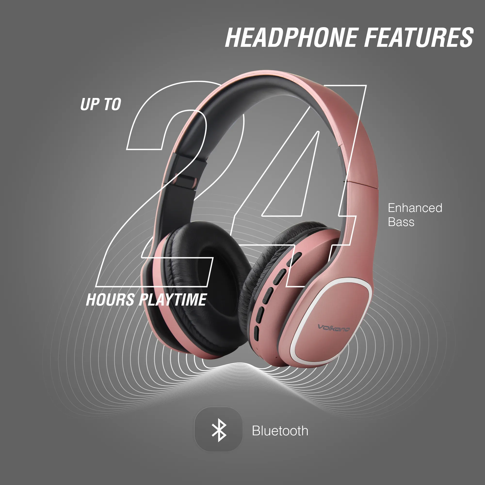 Volkano Phonic Series Bluetooth full size headphones