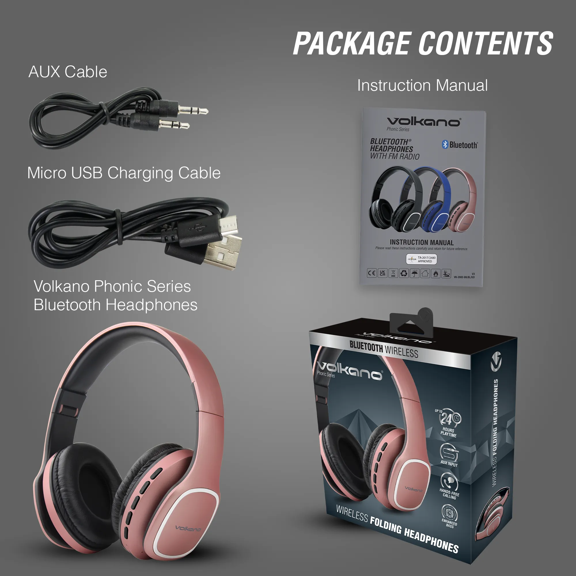 Volkano Phonic Series Bluetooth full size headphones