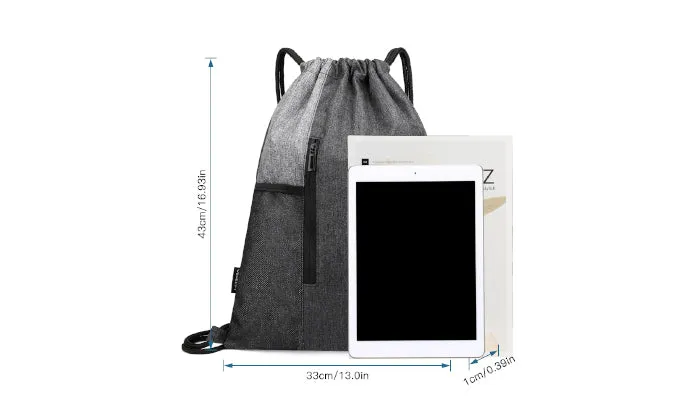 Water-resistant Drawstring Backpack with Earphones Jack