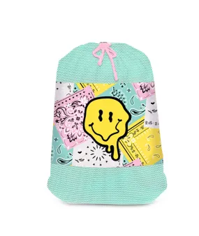 Wavy Text Mesh Sock Bag