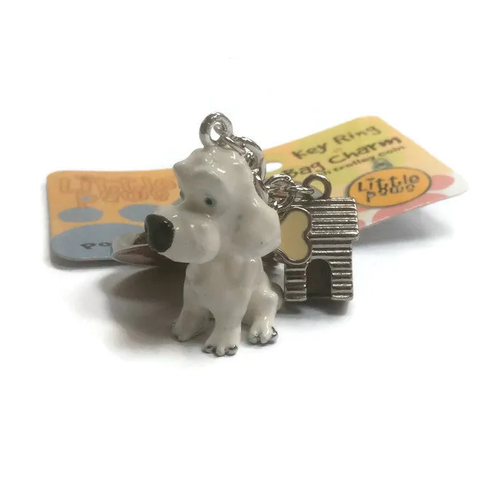 White poodle breed 3D keyring