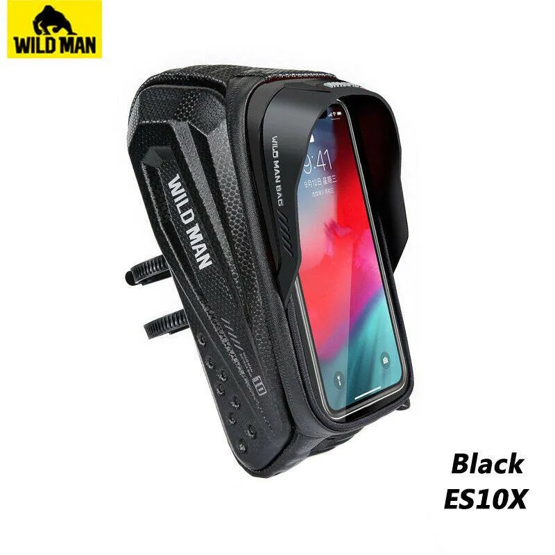 Wild Man Bicycle Bag Frame Rainproof Bike Bag Phone Case 6.8inch Touch Screen Cycling Bag Tube 1.2L Mtb Accessories