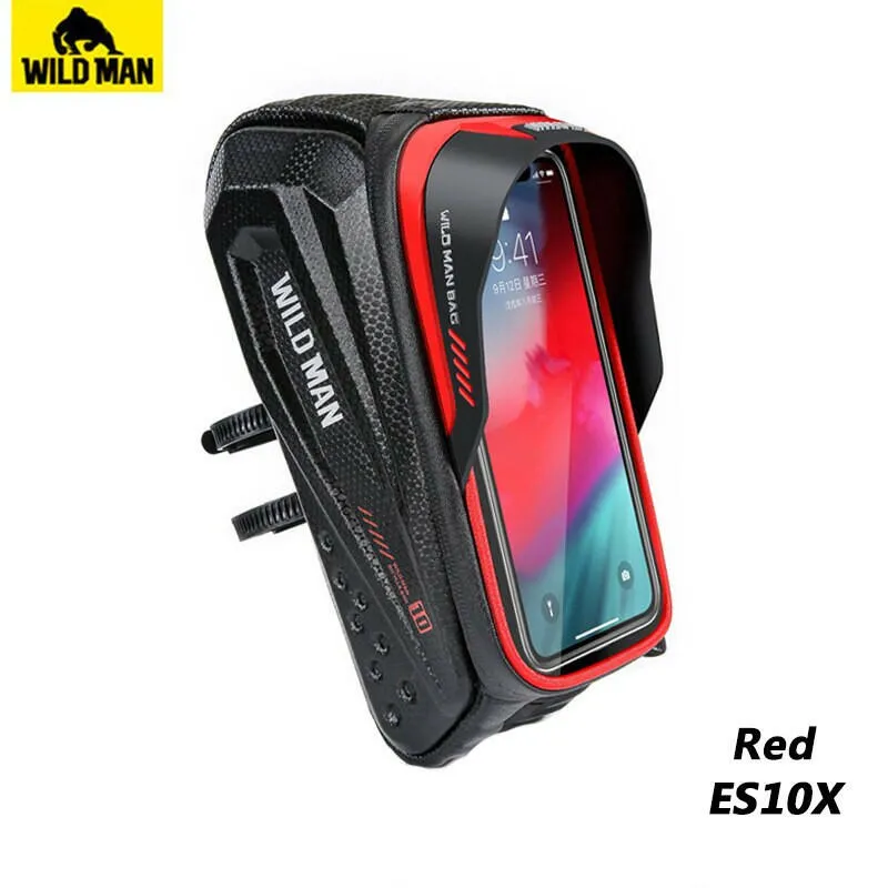 Wild Man Bicycle Bag Frame Rainproof Bike Bag Phone Case 6.8inch Touch Screen Cycling Bag Tube 1.2L Mtb Accessories