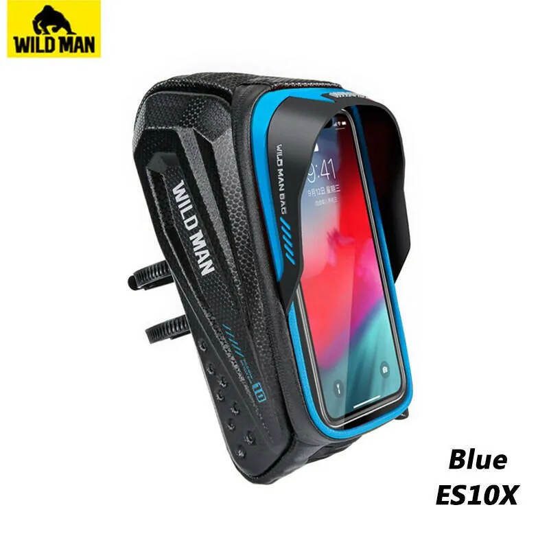 Wild Man Bicycle Bag Frame Rainproof Bike Bag Phone Case 6.8inch Touch Screen Cycling Bag Tube 1.2L Mtb Accessories