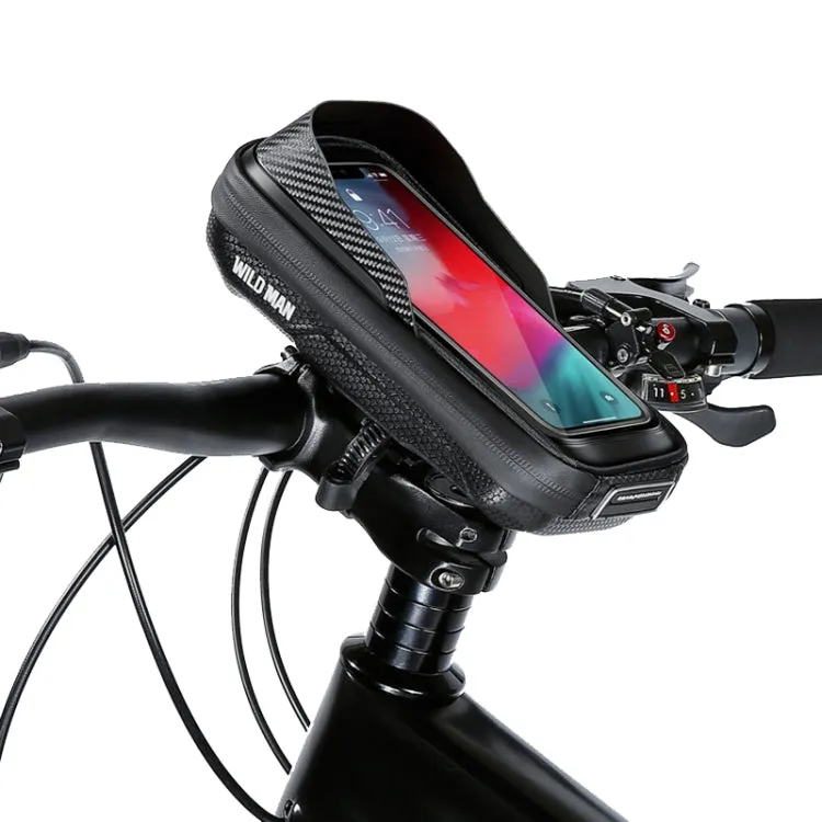 WILD MAN E16 EVA Hard Shell Touch Screen Handlebar Bag Cycling Equipment(Black)