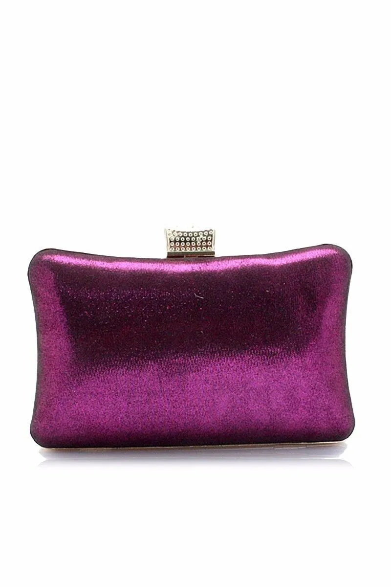 Womens Bridal Purple Clutch Hand Bag Pearl Diamante Wedding