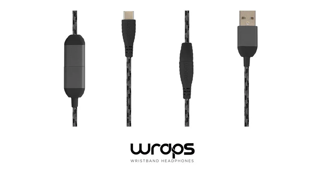 WRAPS Classic In-ear Headphone & USBC Charger Cable Bundle