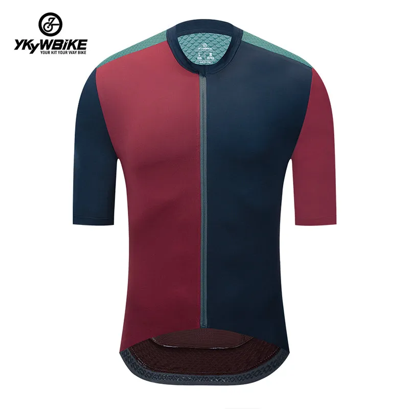 YKYW 2024 Men's New Cycling Jersey Moisture Wicking Quick Dry Multiple Color Gray Dark Blue