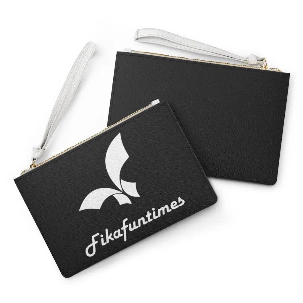 Zipper Print Logo Fikafuntimes Clutch Bag